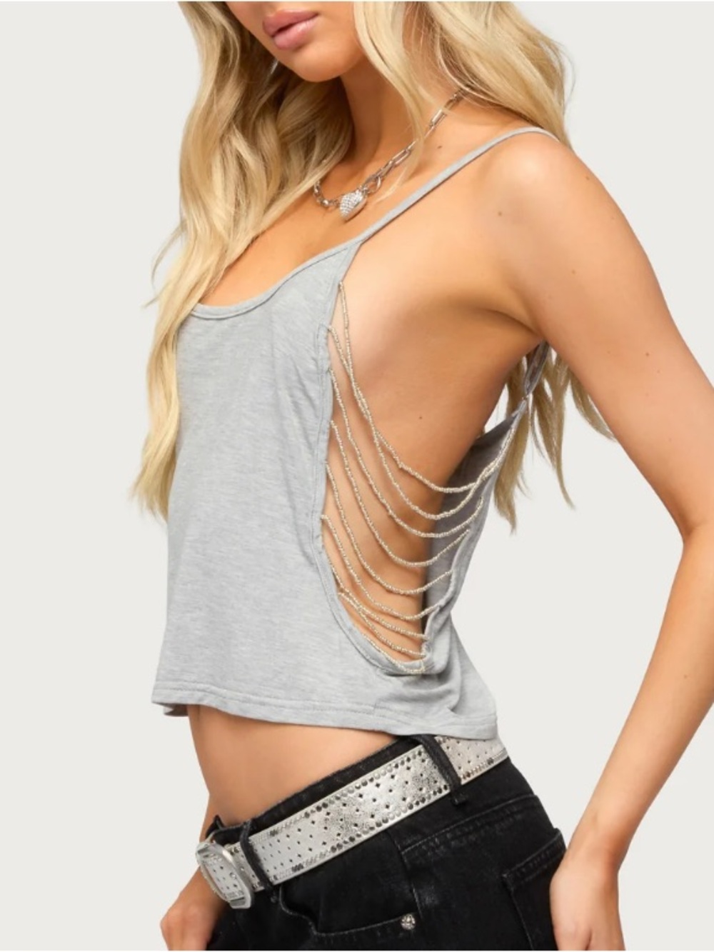 Edikted Donia Cutout Beaded String Tank Top - NEW WITH TAGS